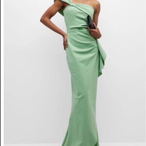Chiara Boni Mint One Shoulder Gown